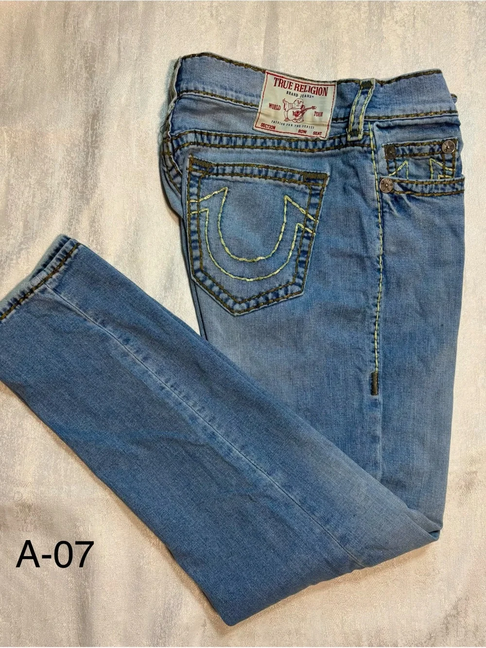 True Religion Men's Light Blue Slim Straight Jeans